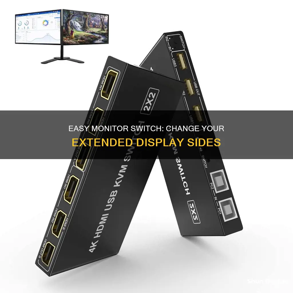 how to switch extended monitor side