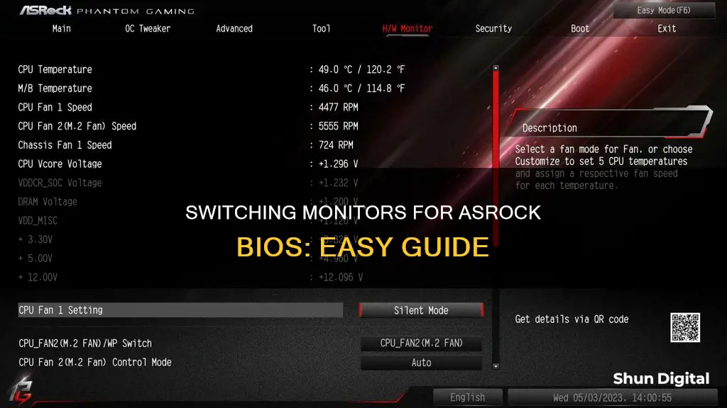 how to switch monitor for bios asrock