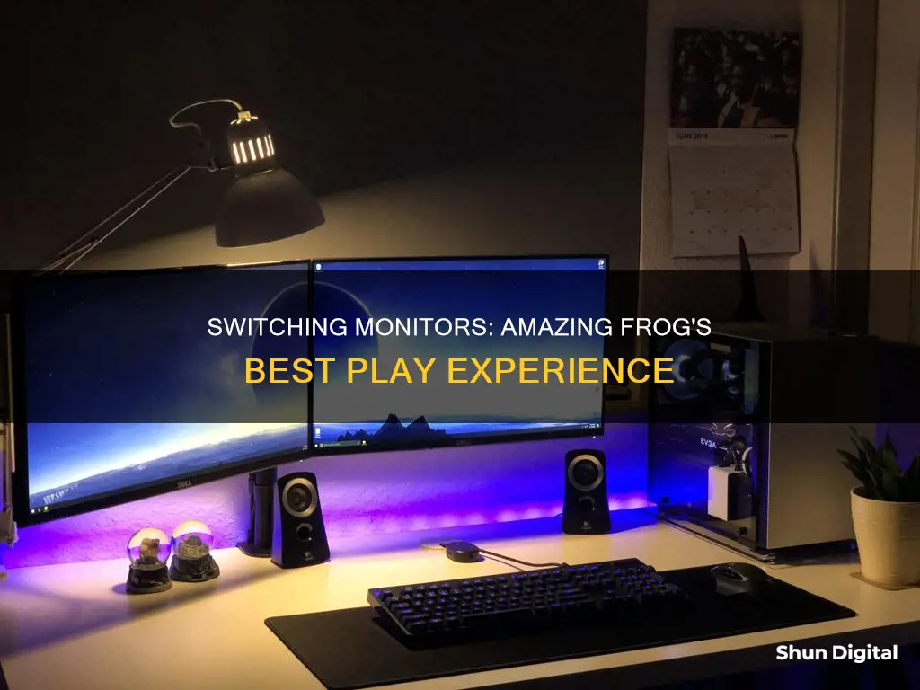 how to switch monitors to play on amazing frog