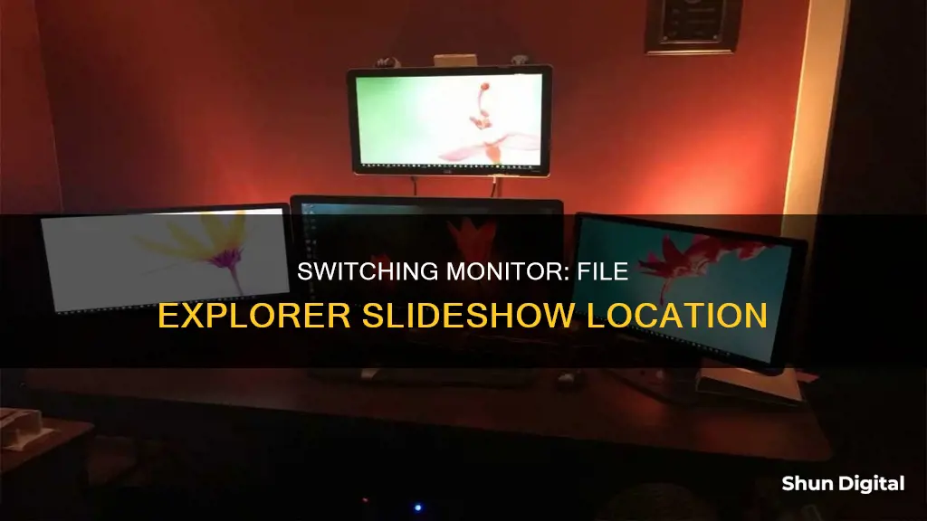 how to switch which monitor file explorer plays slideshow on