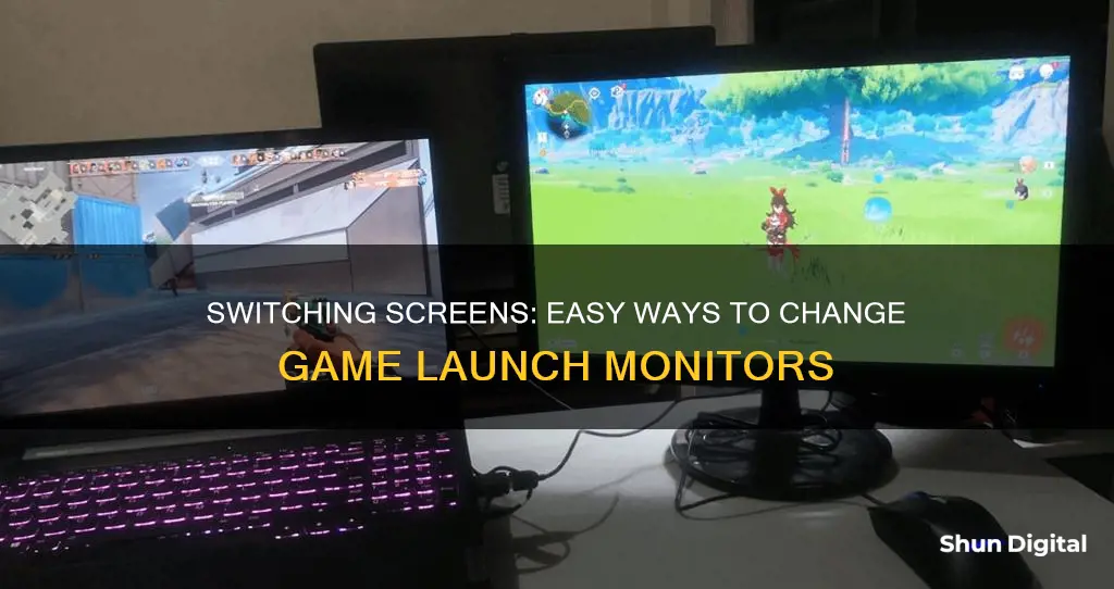 how to switch which monitor gam es opn