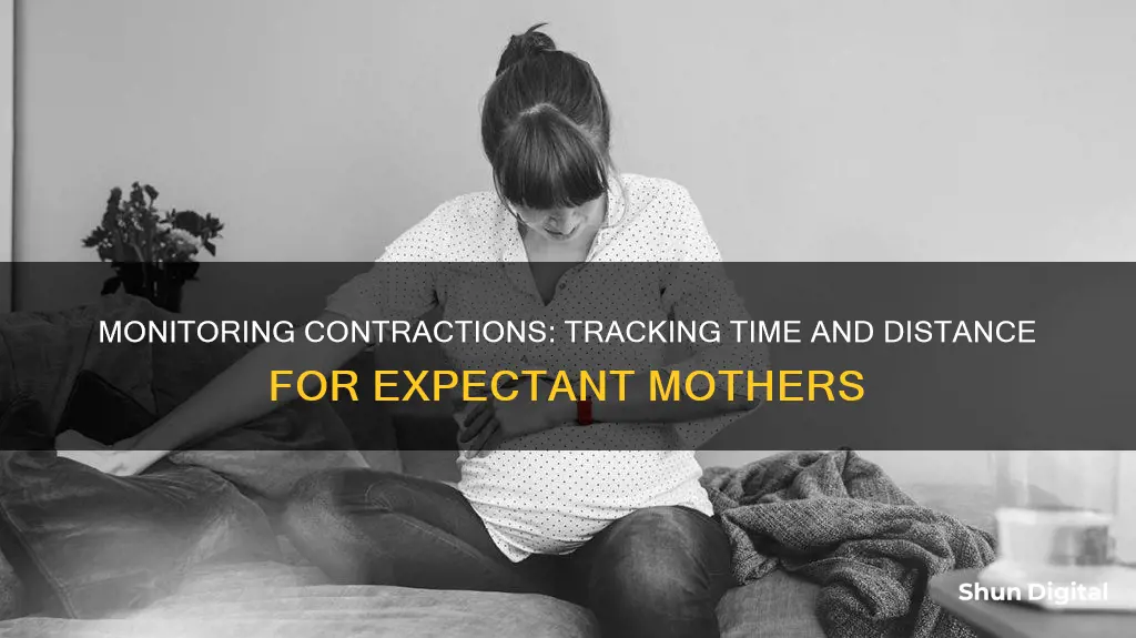 how to tell how far apart contractions are on monitor