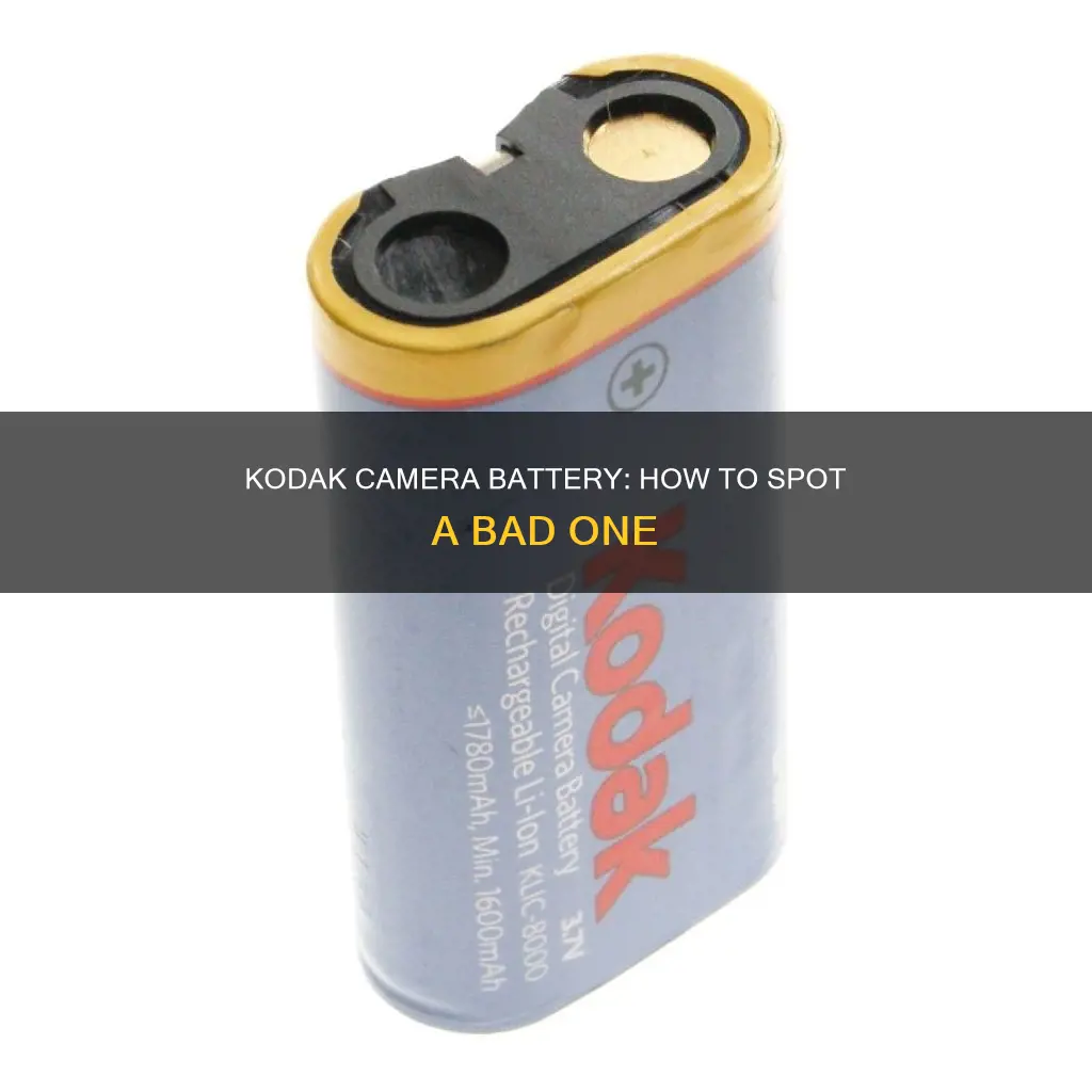 how to tell if battery bad in kodak camera