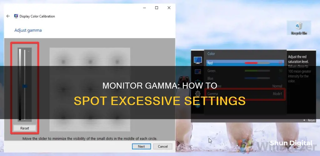 how to tell is monitor gamma to high