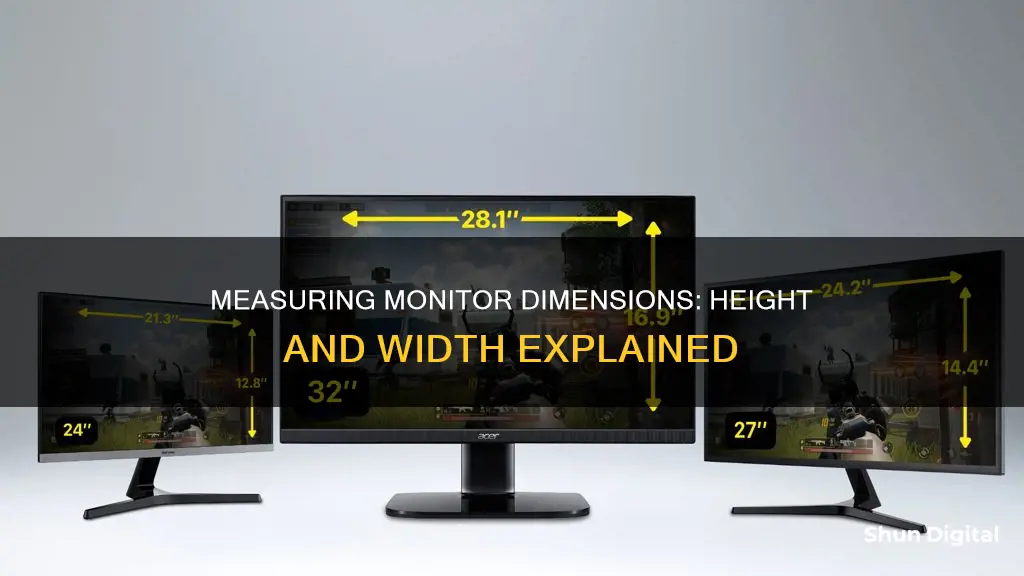 how to tell the height and width of a monitor