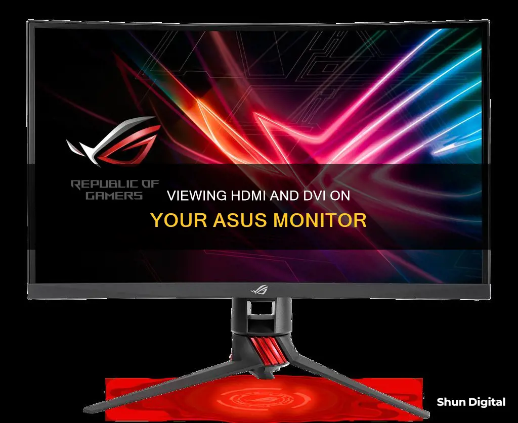 how to view hdmi and dvi on asus monitor