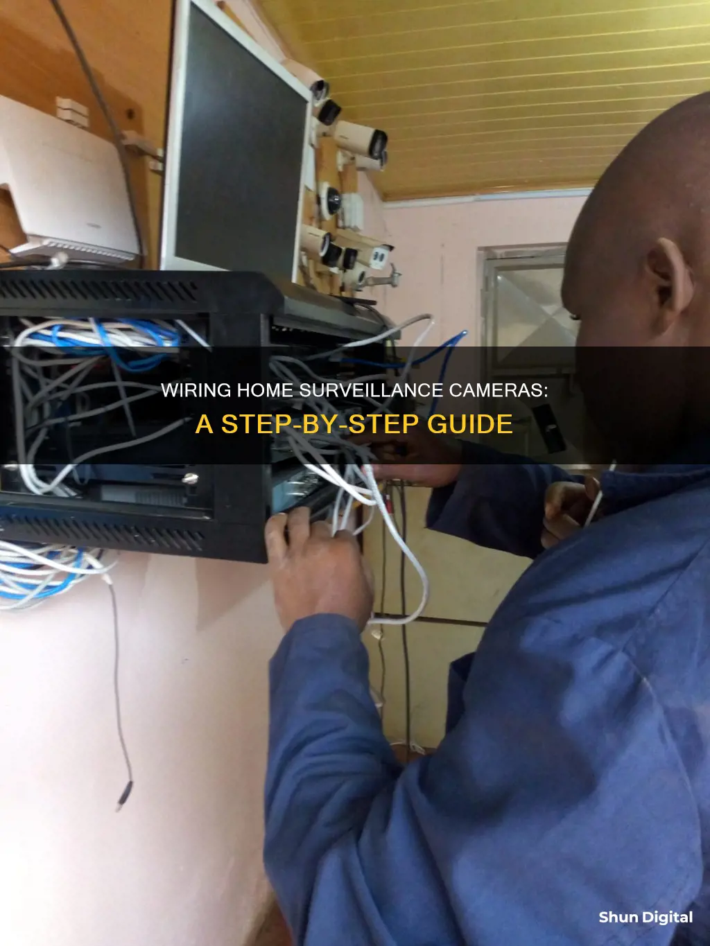 how to wire home surveillance cameras