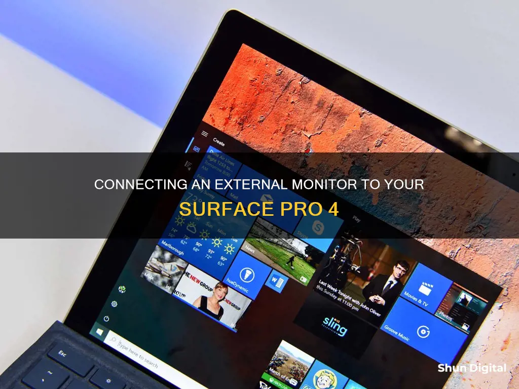 how to you hook up external monitor surface pro 4