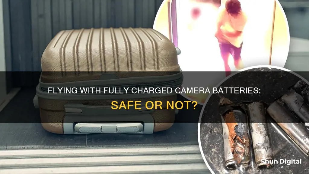 is it dangerous to fly with fully cvharged camera batteries