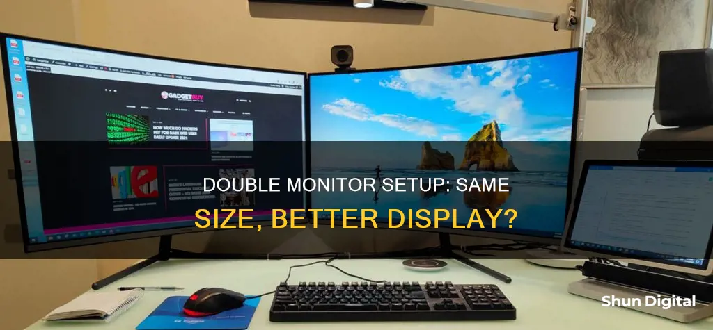 should double monitors be same size