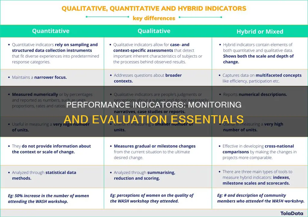 what are performance indicators in monitoring and evaluation