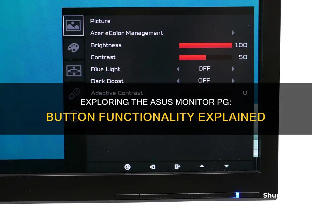 what are the buttons for on an asus monitor pg