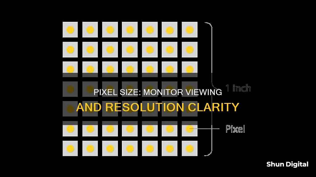 what determines the pixel size with viewing monitors