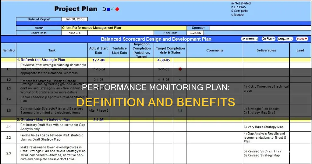 what is performance monitoring plan