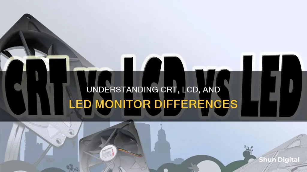 what is the difference between crt lcd and led monitor