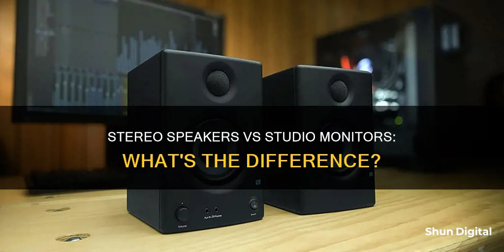 what is the difference between stereo speakers and studio monitors