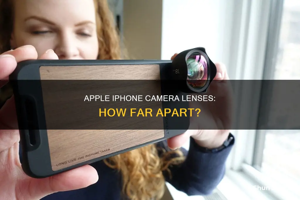 what is the distance between an apple ipones camera lenses