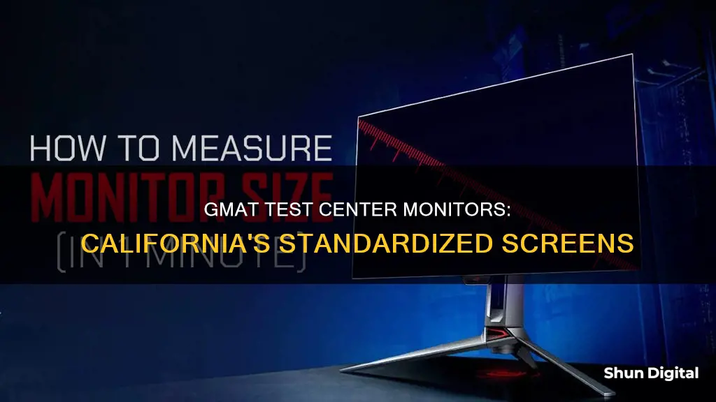 what is the monitor size in california gmat test center