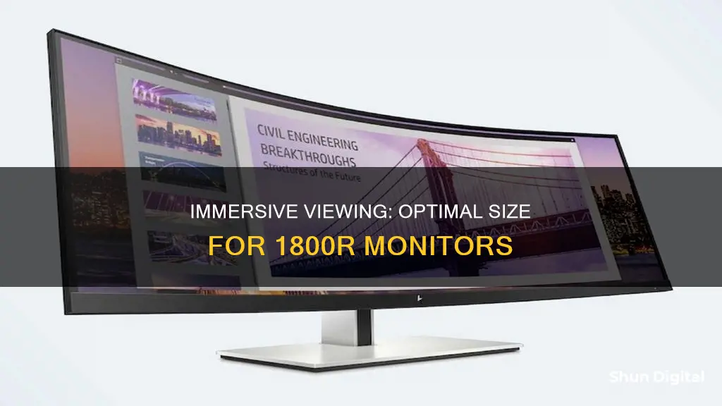 what is the optimal size of an 1800r monitor