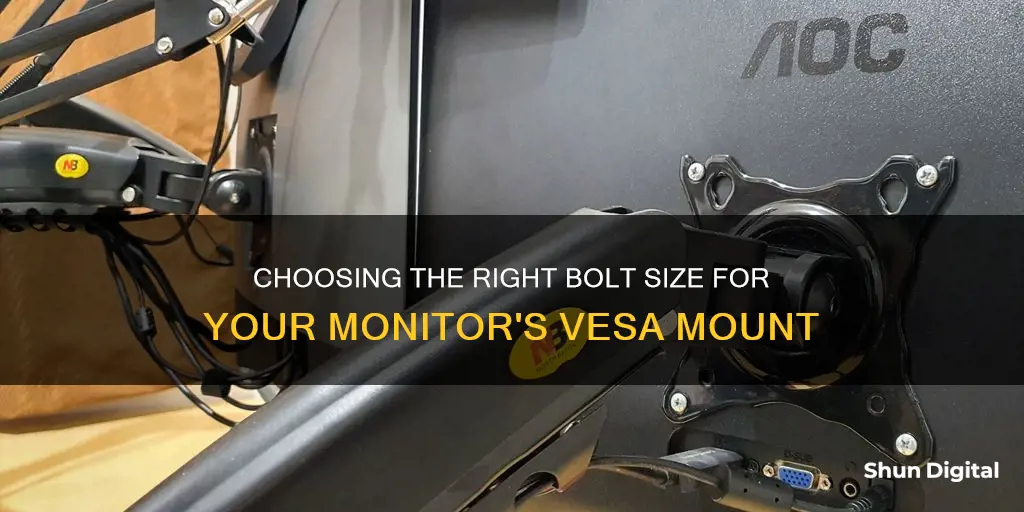 what size bolt for monitor vesa mount