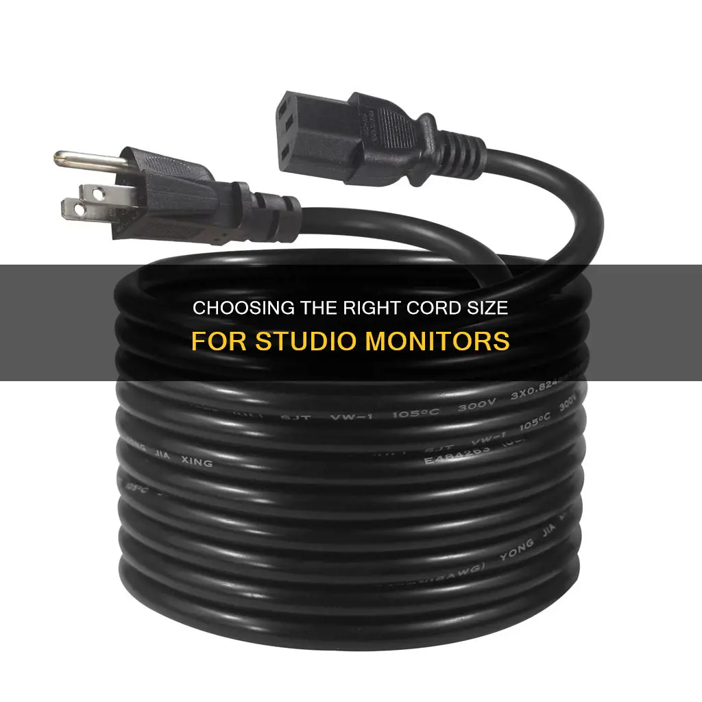 what size cord goes into back of studio monitor