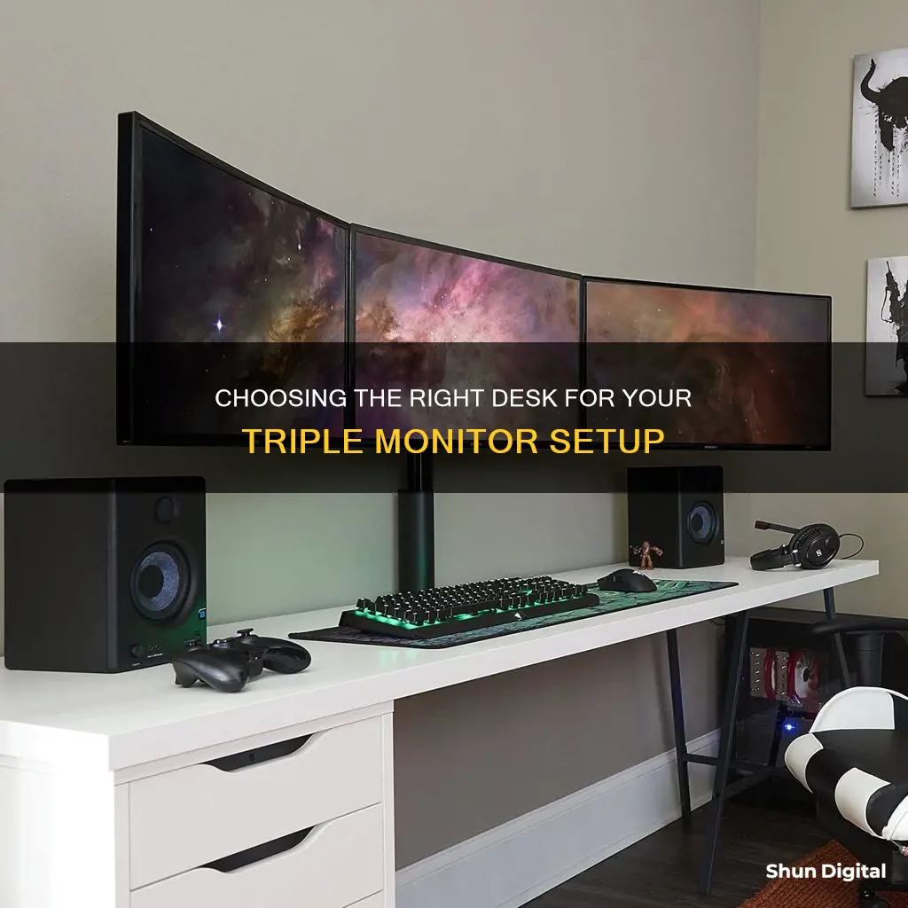 what size desk for 3 monitors