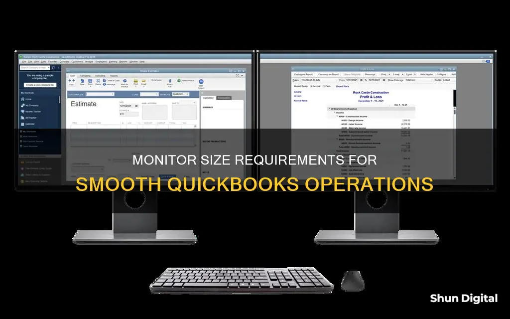 what size monitor for quickbooks