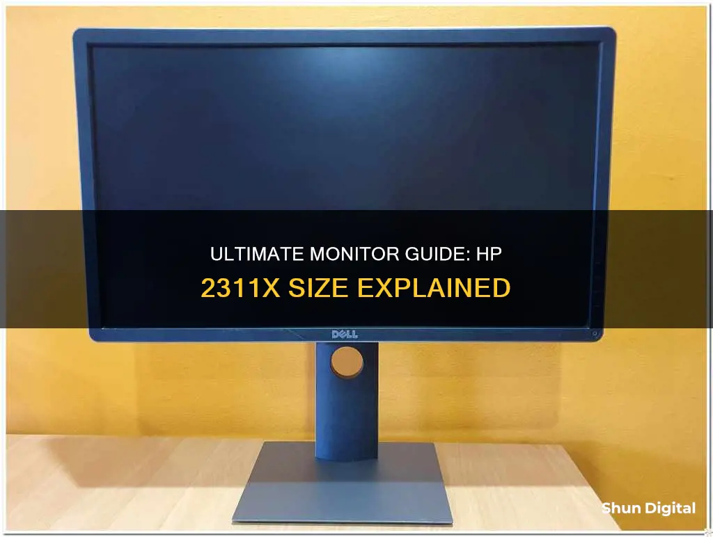 what size monitor is hp 2311x