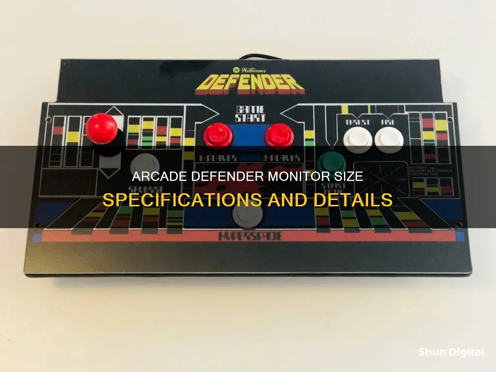 what size monitor original defender arcade