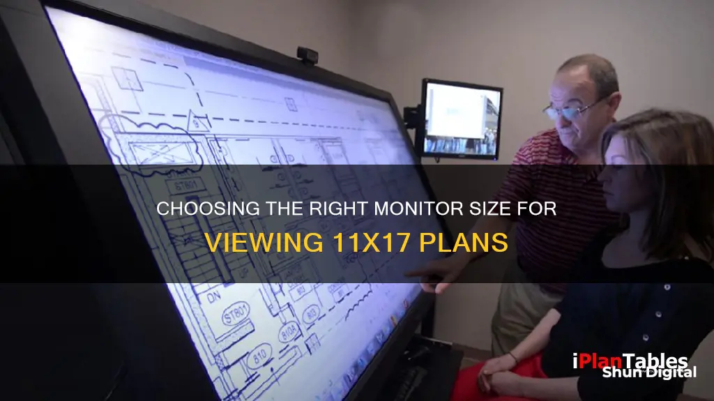 what size monitor to view 11x17 plans