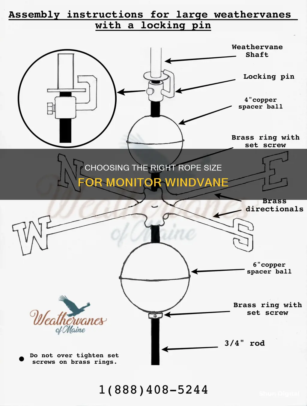 what size rope for monitor windvane