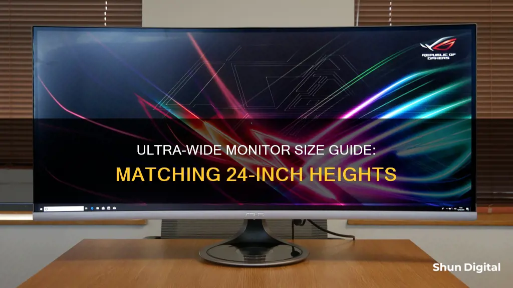 what size ultra wide monitor is same height as 24