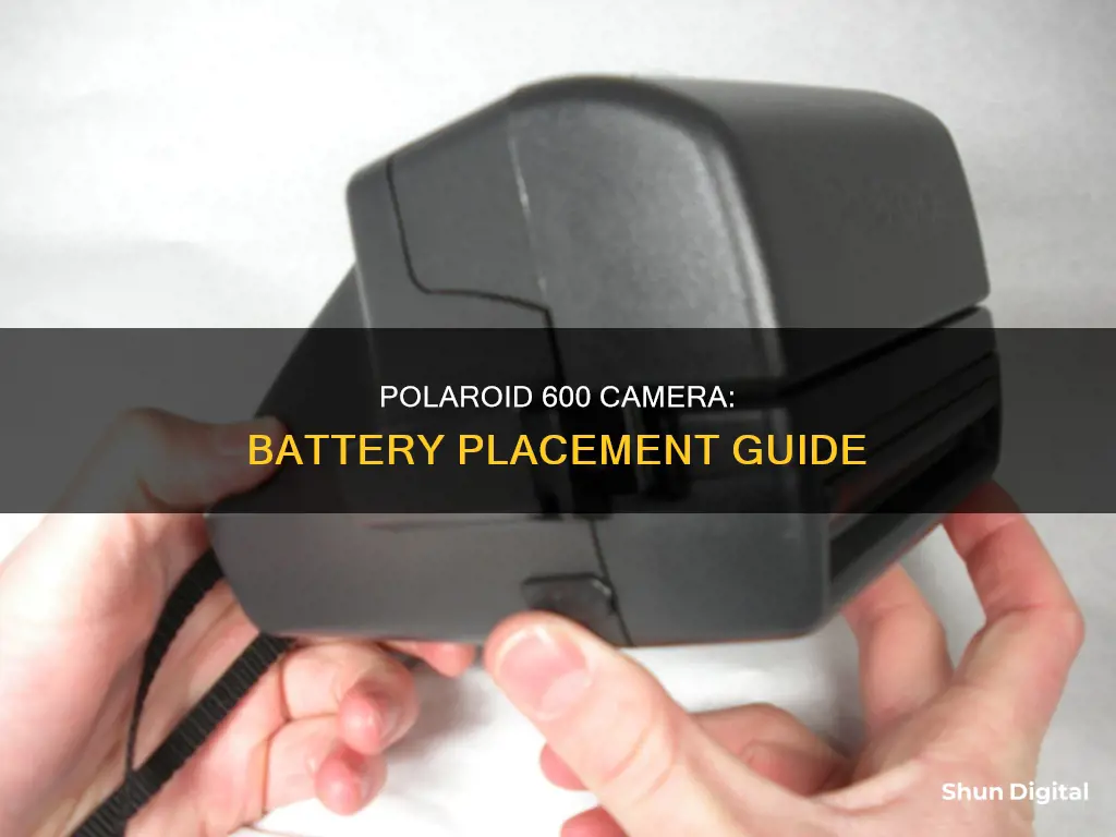 where does the battery go in a polaroid 600 camera