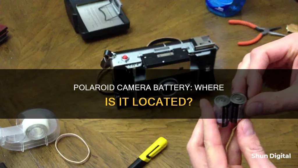 where is the battery in a polaroid camera