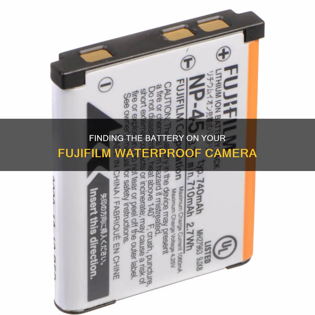 where is the battery on fujifilm waterproof camera