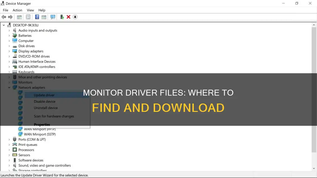 where to find a monitor driver files