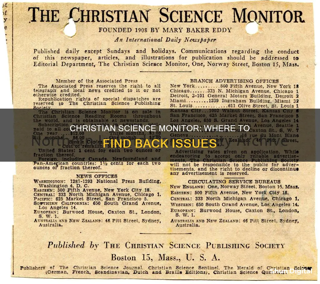 where to find back issues of christian science monitor weekly