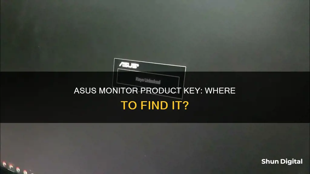 where to find product key on asus monitor