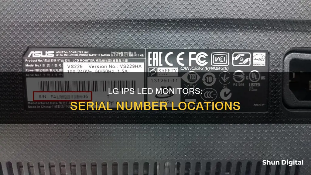 where to find serial number of lg ips led monitors