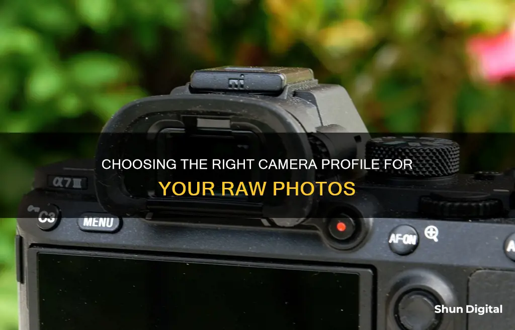 which camera profile simulates evf for raw